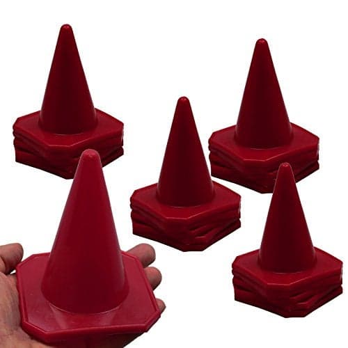 BlueDot Trading 4 Red Mini Plastic Traffic Cones 20 Red