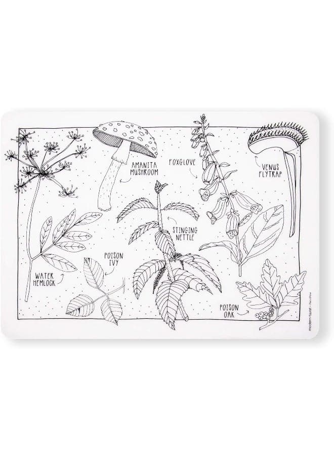 modern-twist Waterproof, Dishwasher Safe Mark-Mat, Single, Dangerous Plants