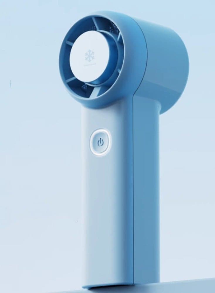 Handheld Small Fan,Ultra Long Battery Life, Mini Electric Fan, Portable 3000mAh Frost Blue 16 ℃ Chilled Cold Air, Carried By ICE Semiconductor Refrigeration
