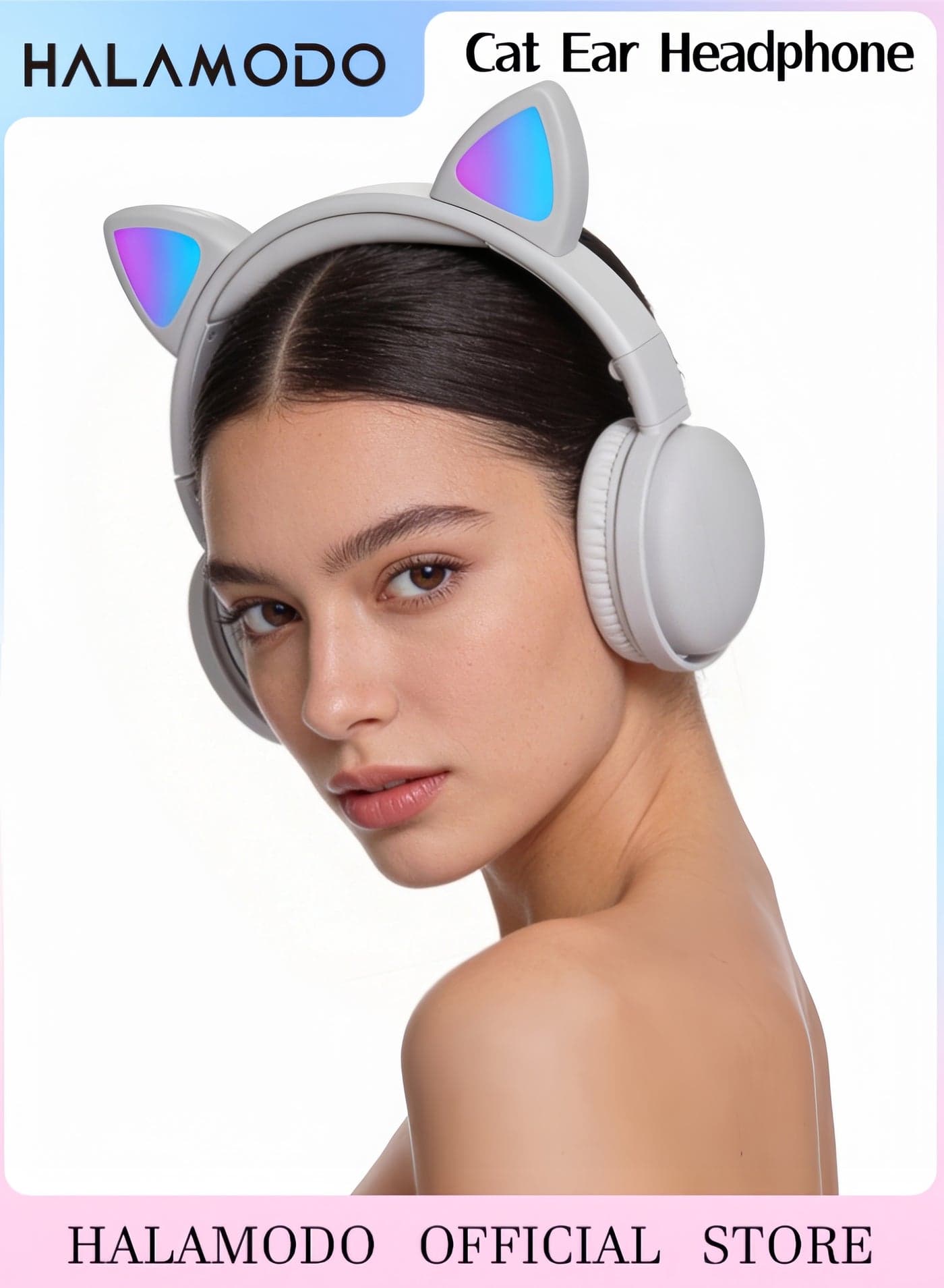 Cat Ear Headphones CE Headphones with Seamless Live Sound Experience Built-in Mic and Customizable RGB Light Effect for Anime Lovers Bluetooth LED Light Up Over Ear