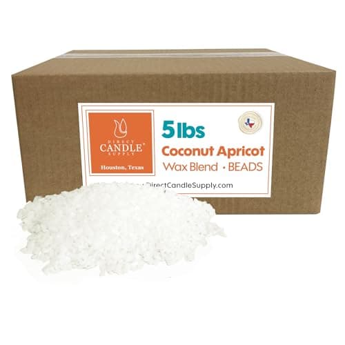 Direct Candle Supply Apricot Wax for Candle Making, 5lb Apricot Candle Wax Beads, Creamy Blend for High Load Fragrance Formulation, Candle Making Supplies