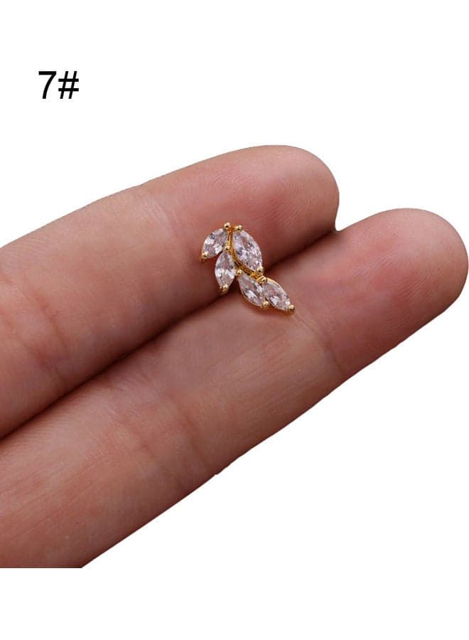 Cubic Zirconia Studded Stainless Steel Stud