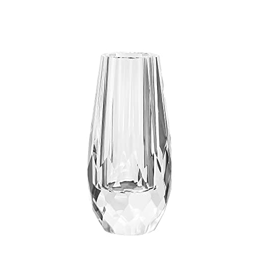 Kitcom Small FlowerBud Crystal Vase Decorative Vases for Home or Wedding Outline Dimensions W24xH47 Clear with Gift Box