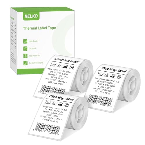 Thermal Labels for Nelko PM220 Label Maker, 2'' x 3.15'' (50x80mm) Thermal Sticker Label, Waterproof, Multi-Purpose Label Tape, 3 Roll of 100 Self-Adhesive Thermal Paper (White)