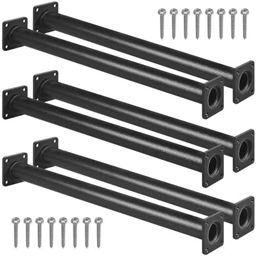 Purife Outdoor Black Monkey Bars for Backyard Set of 6 Swing Set Ladder Rungs for Playset Playground Kids Safety Climbing Handle Bars 165 inch