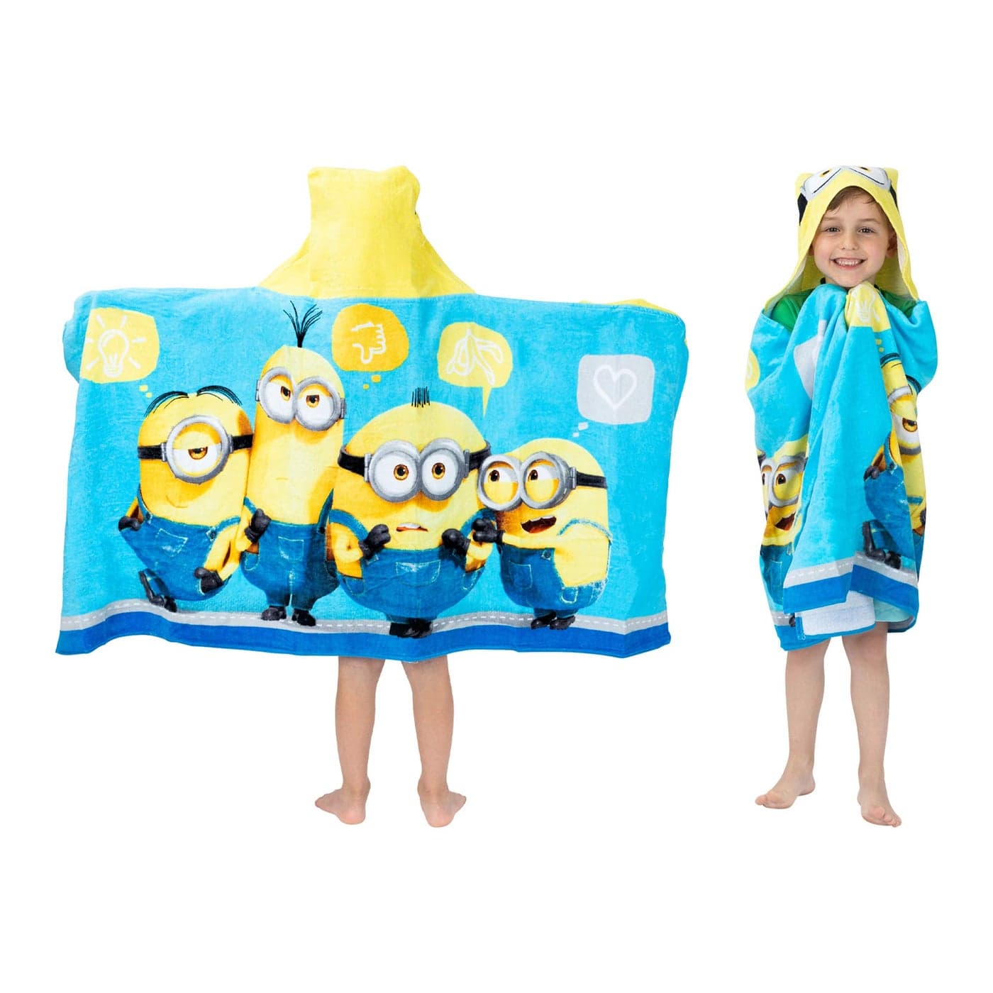 Despicable Me Minions BathPoolBeach Soft Cotton Terry Hooded Towel Wrap 24 x 50 By Franco Kids