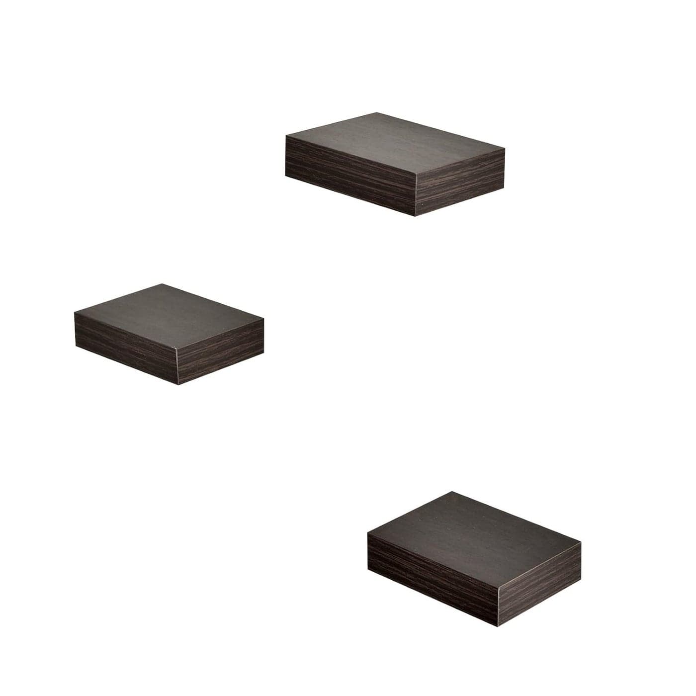WELLAND Showcase Display Shelves Espresso Set of 3