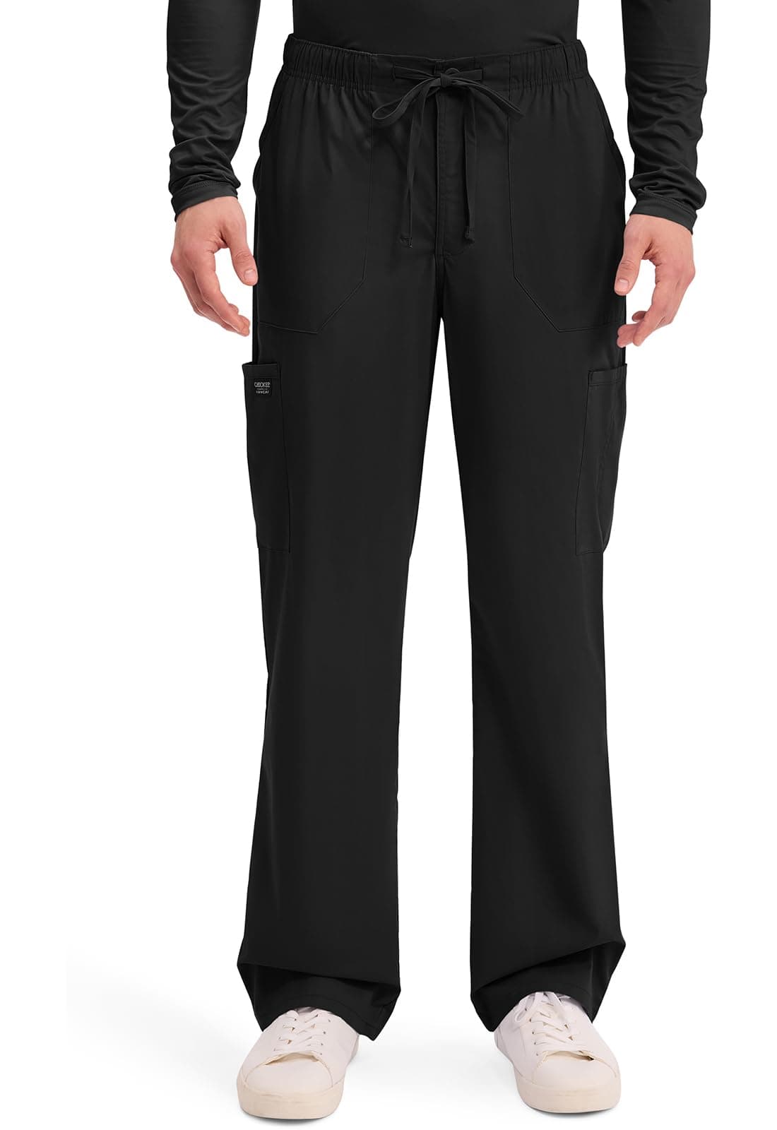 Cherokee Workwear Professionals WW190 Mens Tapered Leg Pant,Black,Medium Short