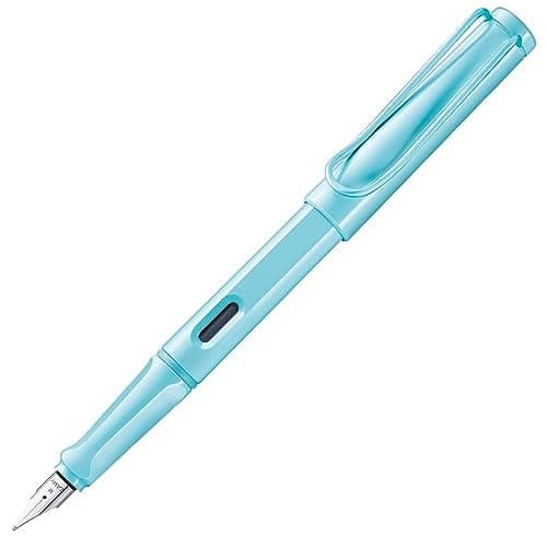 LAMY safari aquasky Fountain Pen with ergonomic grip polished steel nib in size F ideal for any Writing Calligraphy including LAMY T 10 blue cartridge RightHanded