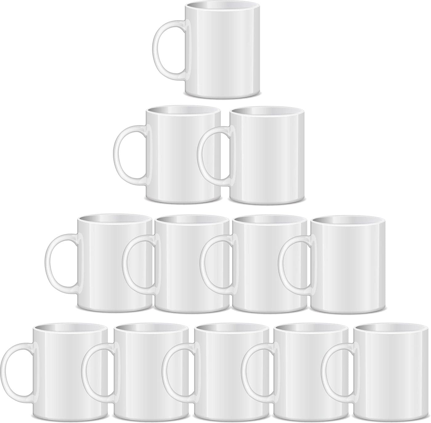 RAINBOWTIE Sublimation Mugs Blank 11oz Sublimation Coffee mugs White Coated Ceramic Cup Mug Sets Set of 12