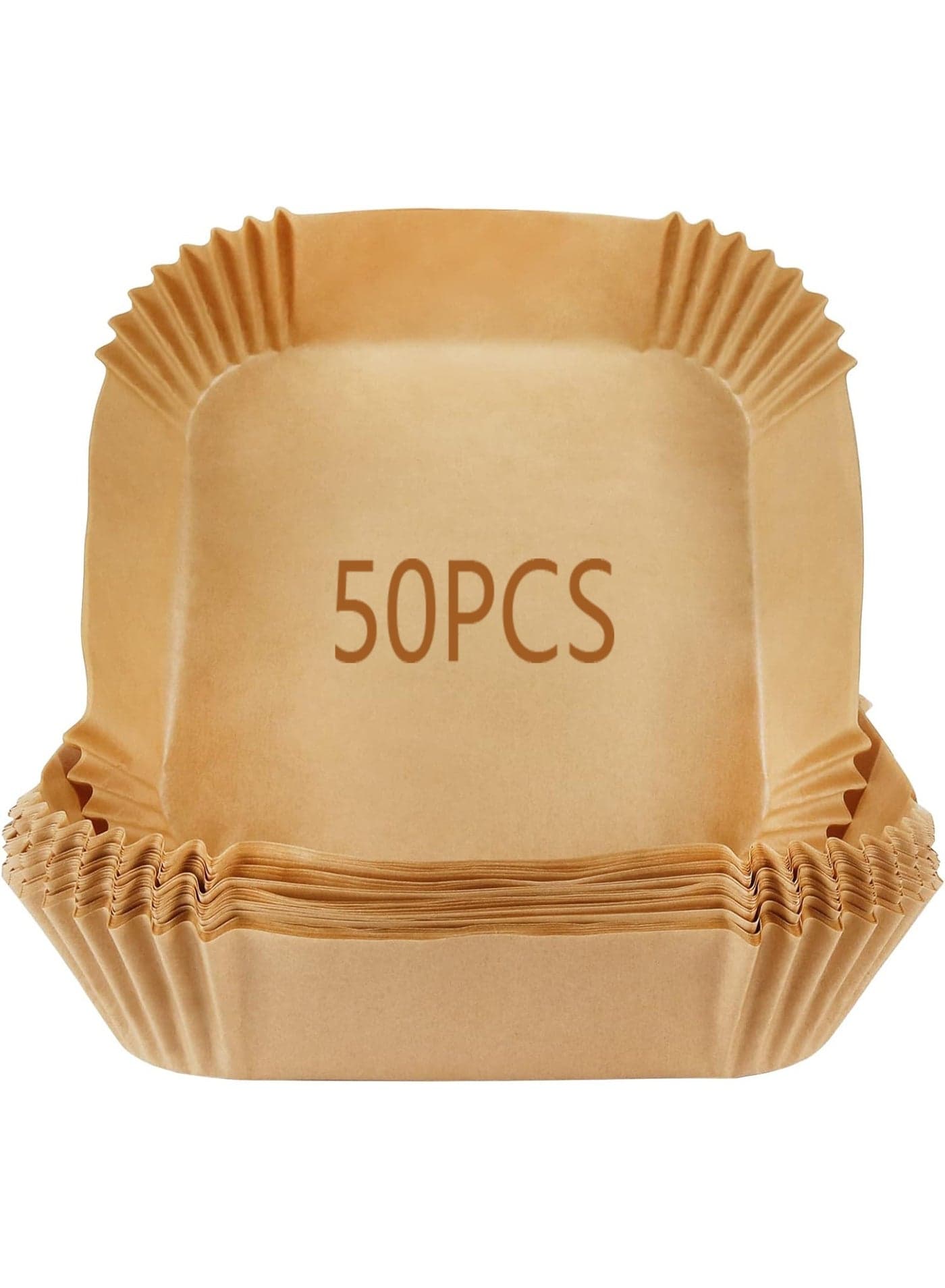 50 PCS Square Air Fryer Liners With Raised Rims, Parchment Paper For Pizza, Baking & Steaming, Oil-proof Water-proof, Food Grade Parchment for AirFryer, Steamer, Microwave Etc ,8inch