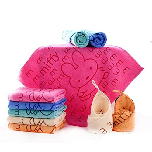 MOM CARE Microfiber Microfibre Face Towels For Babies Extra Soft/Quick Dry/Strong Water Absorbent Face Towel For Kids,Boys&Girls (Pack Of 6) Multi Color L-30Cm X B-30Cm For 1 Month&Above,350 TC