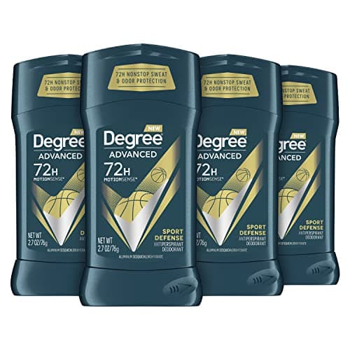 Degree Advanced Protection Antiperspirant Deodorant Sport Defense 4 count 72Hour Sweat and Odor Protection Antiperspirant For Men With MotionSense Technology 27 oz