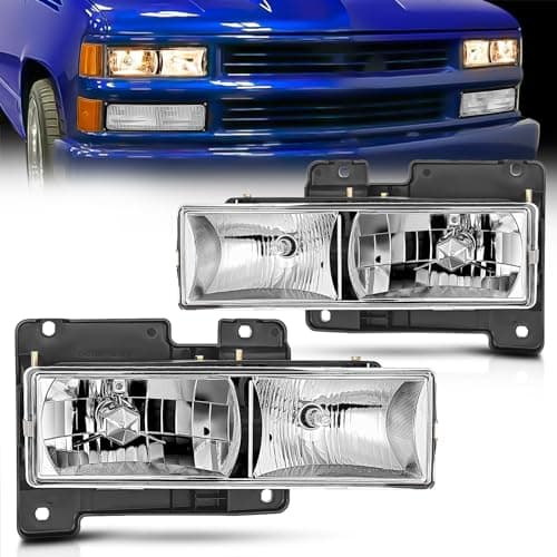 Nilight Headlight Assembly Compatible with 1988 1989 1990 1991 1992 1993 1994 1995 1996 1997 1998 CK GMC Sierra Blazer Yukon 19941999 Tahoe Pickup Headlamp Replacement