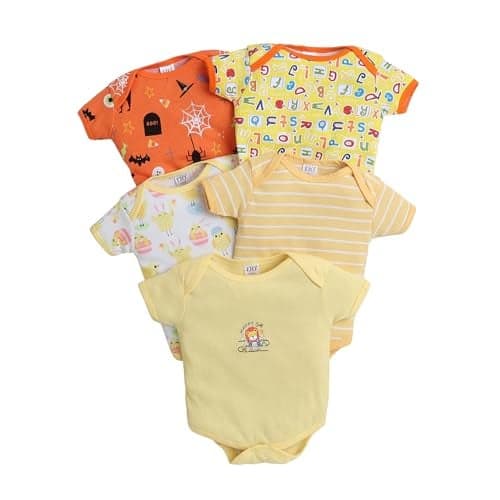 EIO Newborn Baby Cotton Romper Sleepsuit | Half Sleeve Jumpsuit Bodysuit for Boys & Girls | Soft Breathable Baby Clothes Combo Pack