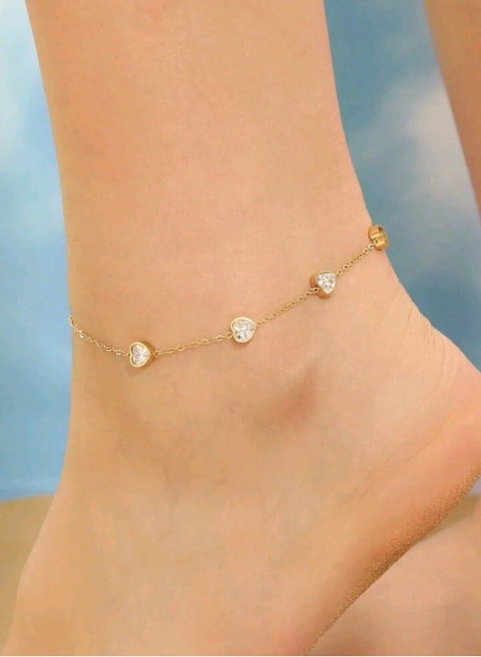 Trendy Gold Plated Stainless Steel Anklet for Women