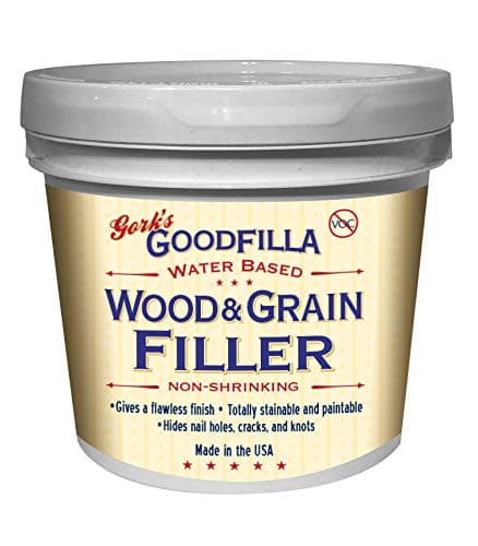 Water-Based Wood & Grain Filler (Trowel Ready) - Neutral/Base - 1 Gallon By Goodfilla | Replace Every Filler & Putty | Repairs, Finishes & Patches | Paintable, Stainable, Sandable & Quick Drying