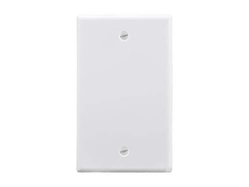 Monoprice 1-Gang Blank Wall Plate - 4.5"x2.75"x0.2", With Screws, White