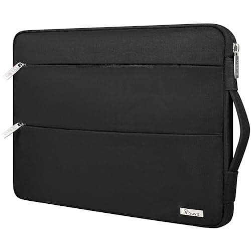 Voova 14 15 Inch Laptop Sleeve Case, Waterproof Computer Bag Cover Compatible with MacBook Air 15 M2/M3/M4 2022-2025, MacBook Pro 15, Hp chromebook 14, 14-15” Dell Lenovo Acer Asus, Black