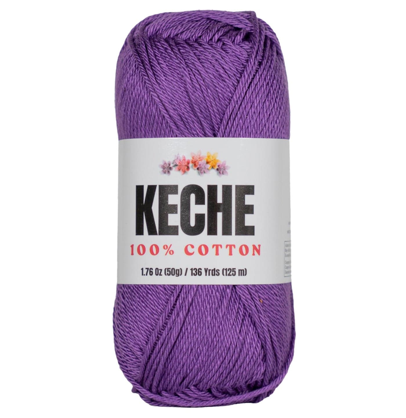 Cotton Yarn - 100% Cotton Yarn for Crocheting and Knitting, Mercerized Cotton Amigurumi Yarn Fine-Sport 2 1.76 oz (50g) / 136 Yrds (125 m) - Purple