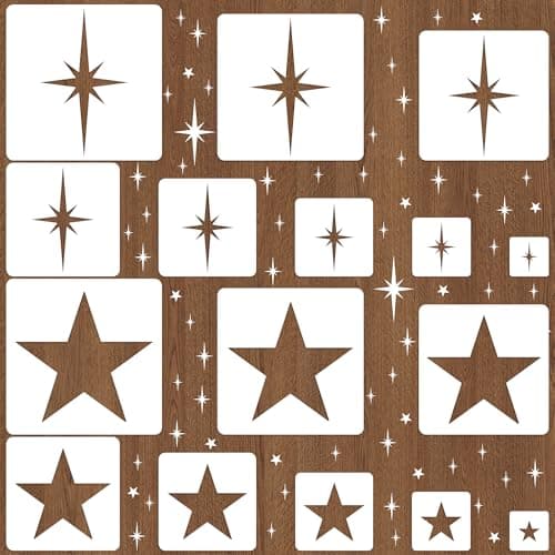 16 PCS Star Stencil Set Large Stencils for Painting Different Sizes Star Template for Spray Painting Fabric Walls Wood DIY Craft Canvas Mixed Stars