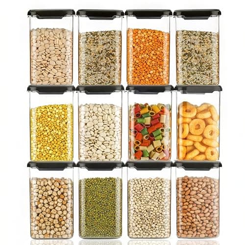 KWER Air Tight Containers For Kitchen Storage Set, BPA Container For Kitchen Storage Set, Kitchen Organizer And Kitchen Accessories Items & Storage (1200 Ml Set Of 8) (Plastic)