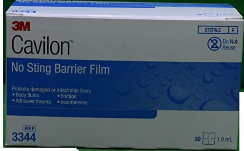 3m Cavilon No-Sting Barrier Film, Gentler Way to Protect Skin from Body Fluids, Adhesives, and Friction, Alcohol Free Barrier Film, Hypoallergenic and Latex Free, Wipes, Box of 30