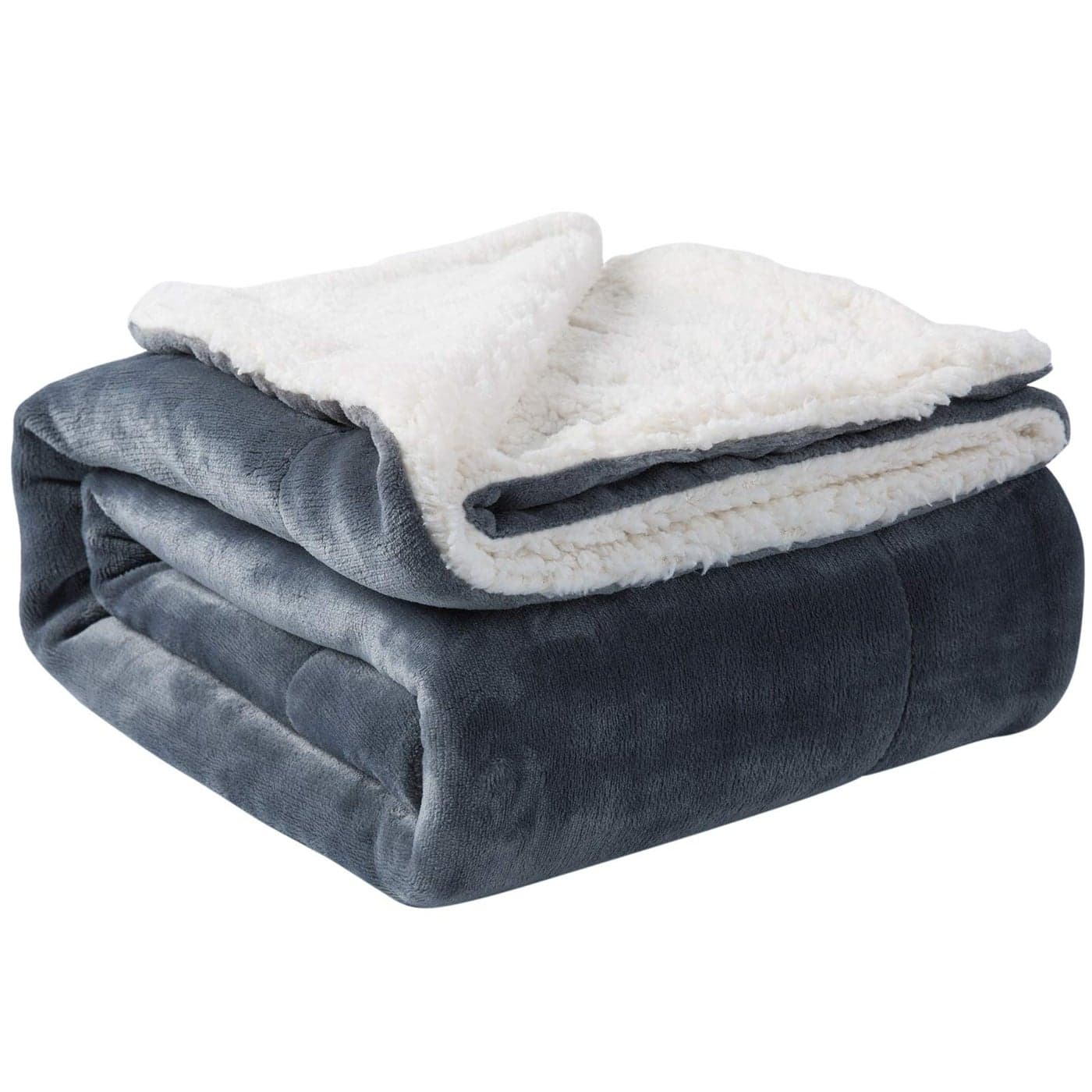 NANPIPER Sherpa Blanket Twin Warm Bed Blanket for Winter Cozy Soft Fuzzy Couch Throw Flannel FleeceWool Like Reversible Plush Blanket Grey Twin Size 60x80