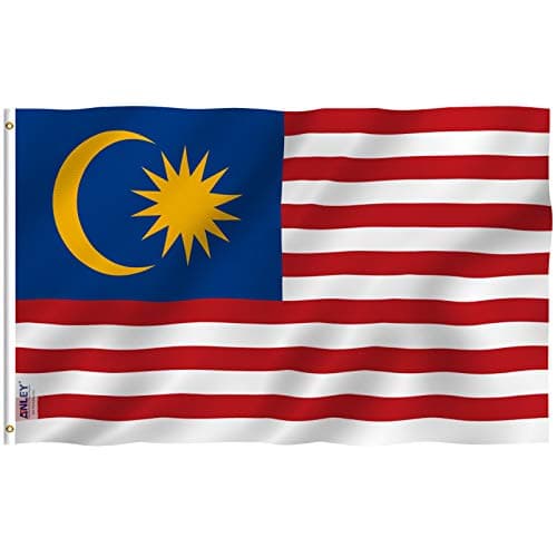 ANLEY Fly Breeze 3x5 Feet Malaysia Flag Vivid Color and Fade Proof Canvas Header and Double Stitched Malaysia Flags Polyester with Brass Grommets 3 X 5 Ft