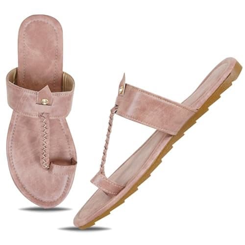 DFR Casual Flip Flops Slippers For Girls Women, Comfortable Foam Chappals, Color - Pink1, UK Size-5