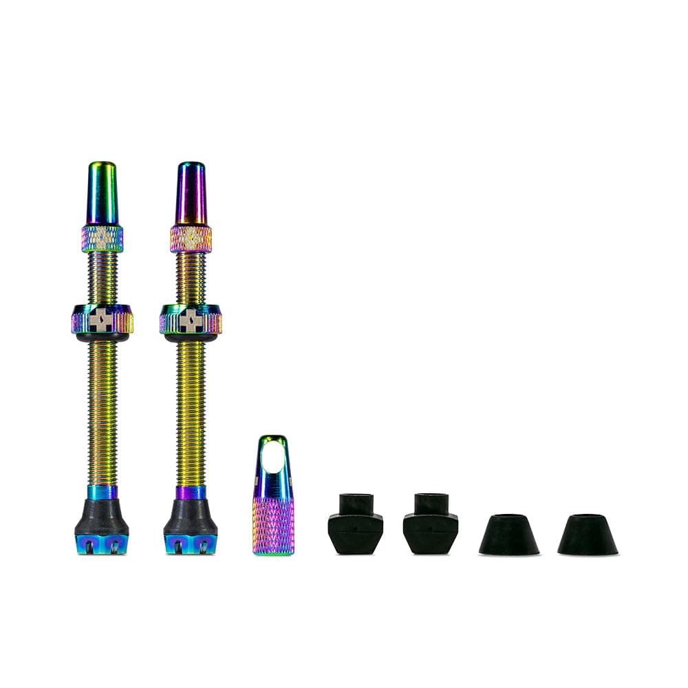 MucOff Tubeless Valves V2 44mm Iridescent 4X 7075 AircraftGrade Aluminium Presta Valves with Core Removal Tool 44mm 60mm 80mm 10 Anodised Color Options Fits MTB Gravel Road