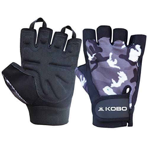 Kobo WTG-42-LARGE Weight Lifting Gym Gloves Camouflage Hand Protector for Fitness Traininglarge (Multi Colour)