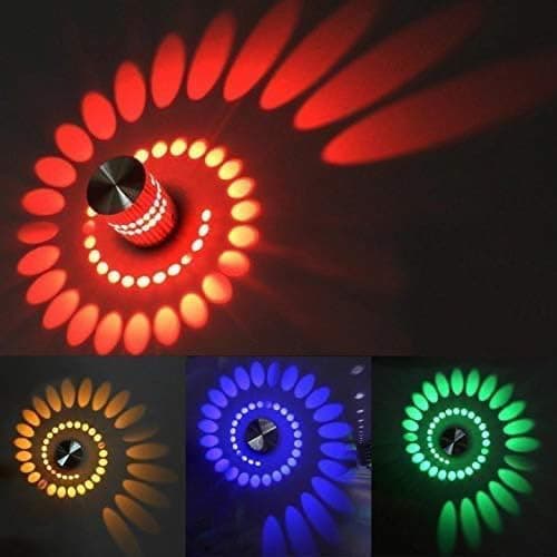 Smartway® - 4W Spiral RGB LED Wall Light with Remote Control Multicolor Spiral Light Design for Decorative| Dinning Room| Bedroom| Living Room| Corridor| Gaming Room (Pack of 1)