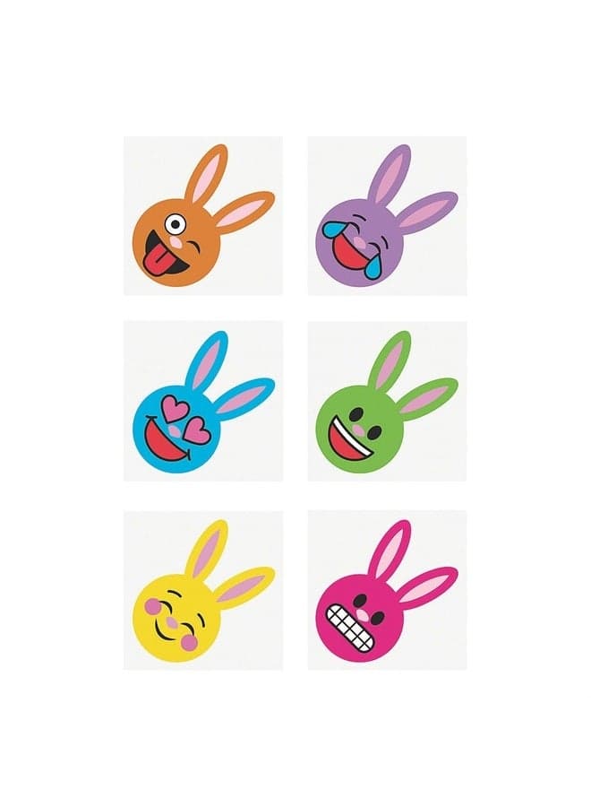Easter Emoji Temporary Tattoos for Kids - Bulk set of 72 - Easter Egg Filler and Basket Toys
