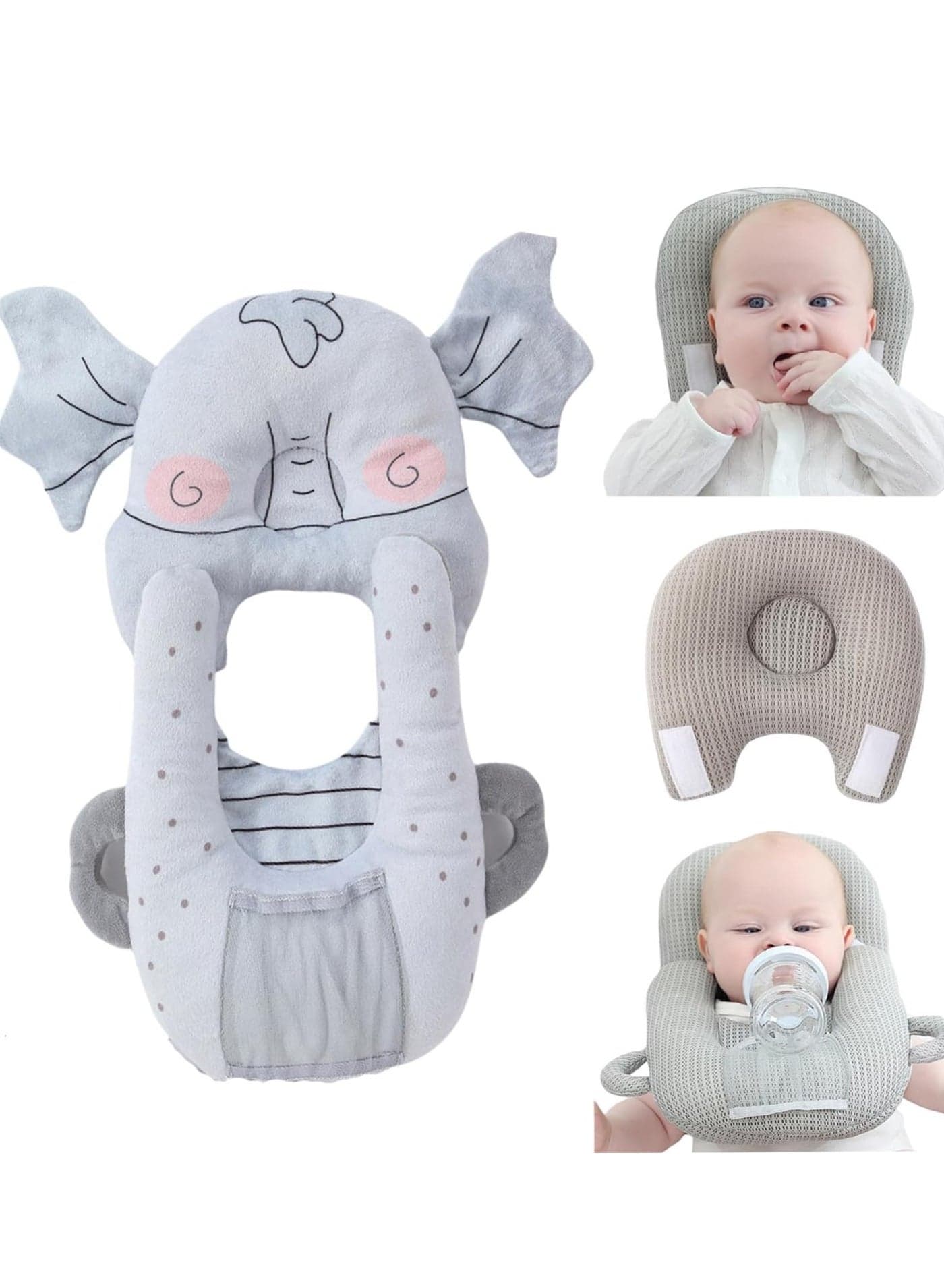 Nursing Pillow for baby 3D Honeycomb Anti-Reflux Nursing Pillow - Hands-Free Baby Feeding Pillow with Bottle Holder and Head Shaping Design Gift for New Mothers