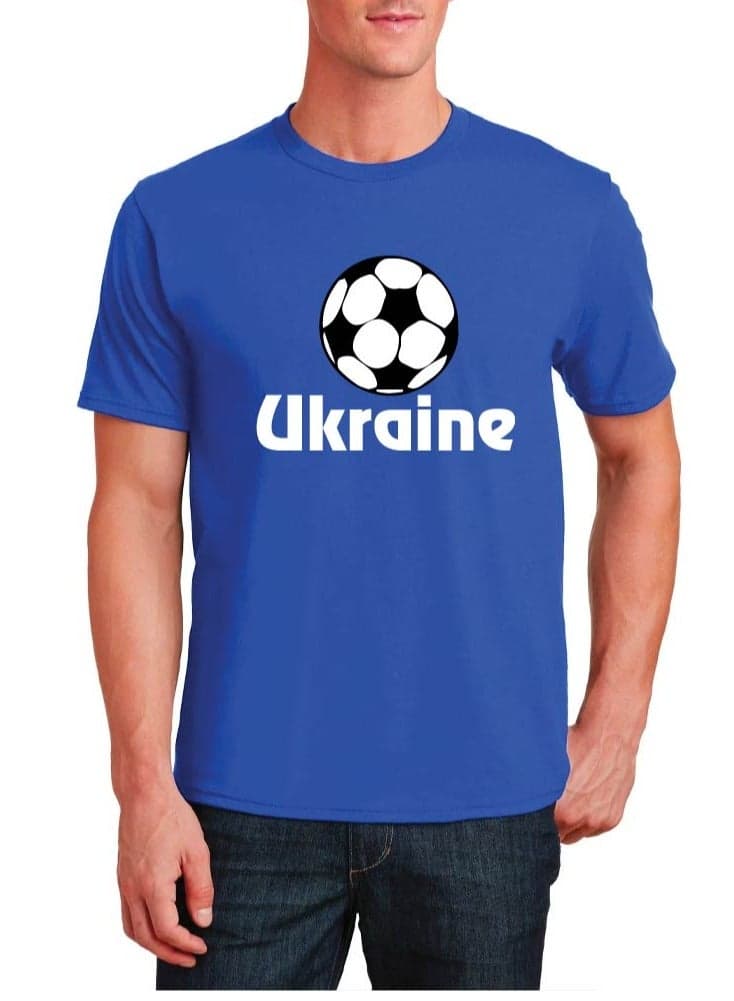 Ukraine Unisex Adult T-Shirt - Short Sleeve Round Neck Cotton Tshirt for Men and Women - Soft and Comfortable - Gift for Football Fans — L