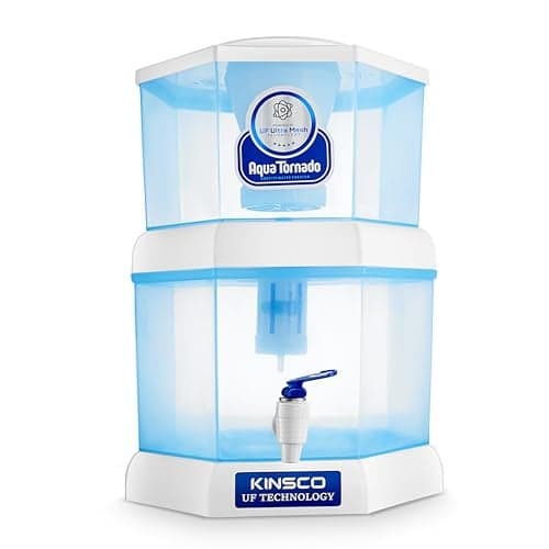 Kinsco Aqua Tornado Gravity Water Purifier | UF Ultra Mesh Technology | Chemical-Free, Easy to Use Water Filter for Home & Office (12 Litre)