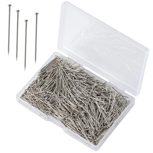 XIYAOXI 500Pcs Flat Head Sewing Pins, 1 Inch Straight Pins for Fabric, Heavy Duty Stainless Steel Pin with Box for Dressmaking, Crafts, DIY Projects, Jewelry Making, Wedding Decoration(Silver)