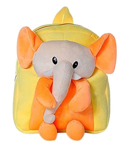 Frantic Kids Soft Cartoon Animal Travelling 10 Litre School Bag Soft Plush Backpacks Boy's Girls Baby For 2 To 5 Years Baby/Boy's/Girls Nursery, Preschool, Picnic(Fullbodyorangeelephant)