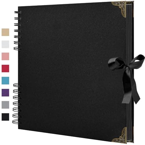 HoneyTolly Scrapbook Album 10x10 Inch - Hardcover Kraft Paper Photo Album with 80 Pages, Memory Book for Wedding, Anniversary, Family, Christmas, Baby Shower, Ideal for Preserving Precious Moments