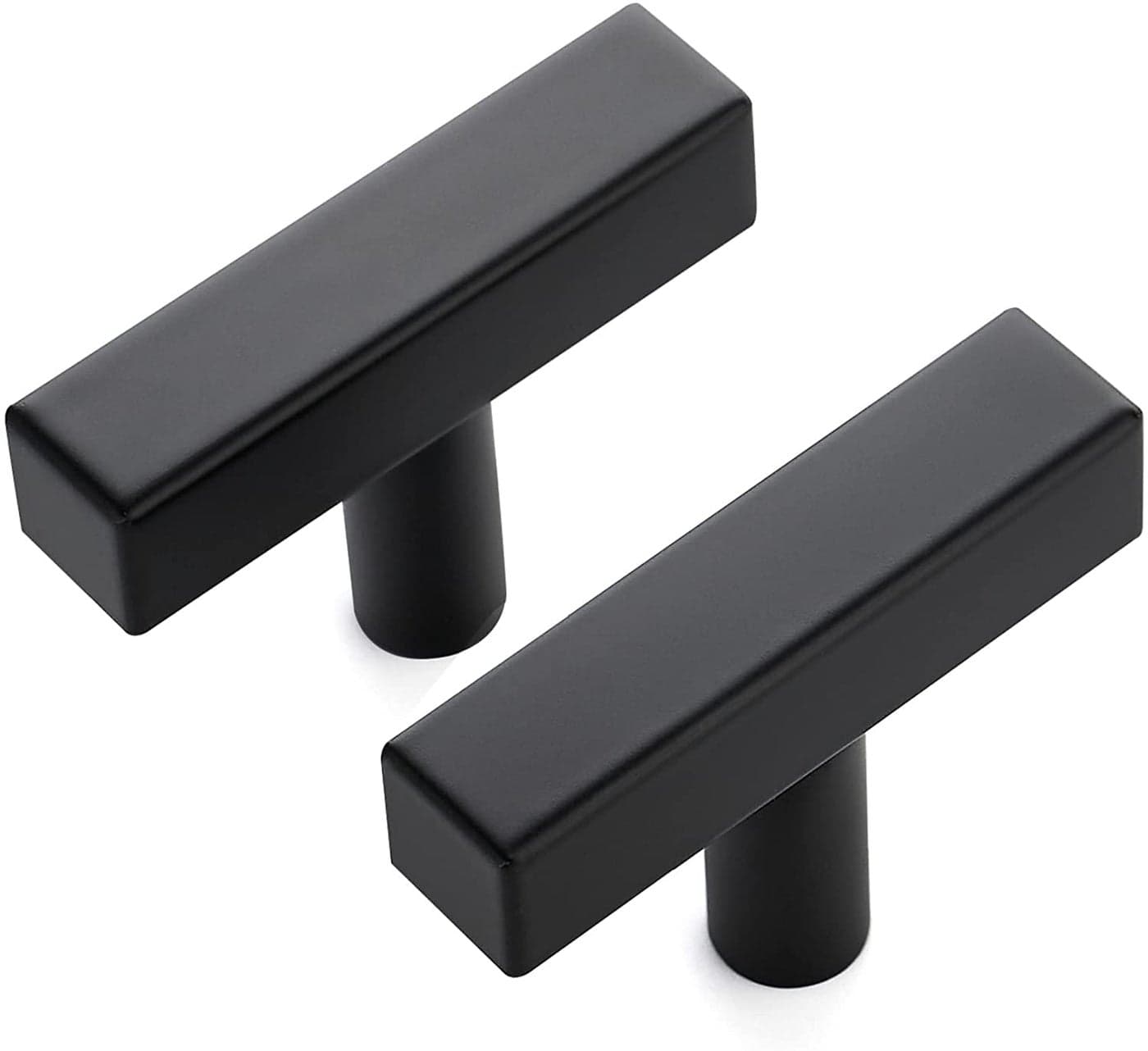 Ravinte 15 Pack Black Square Bar Cabinet Knobs 2 Inch Square Cabinet Pulls Matte Black Single Hole Kitchen Cabinet Handles
