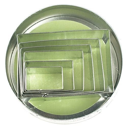 Fox Run Rectangle Cookie cutters, 4 x 4 x 1 inches, Metallic