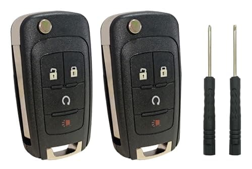 2 Pack Key Fob Cover Case fits for Chevrolet Chevy Equinox Sonic Trax Terrain Flip Keyless Entry Remote Control Car Key Fob Shell 4 Buttons B
