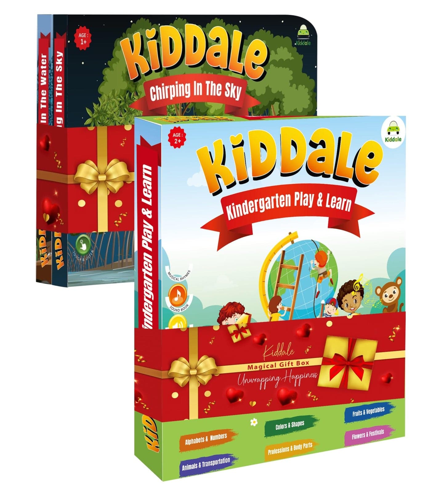 Kiddale Pack of 3: Play n Learn ABC Sound Book + 2 Non-Sound Board Books Ripple in The Water + Chirping in The Sky | Ideal Gift for Kids Aged 3-5 | Fun, Educational, and Screen-Free Entertainment