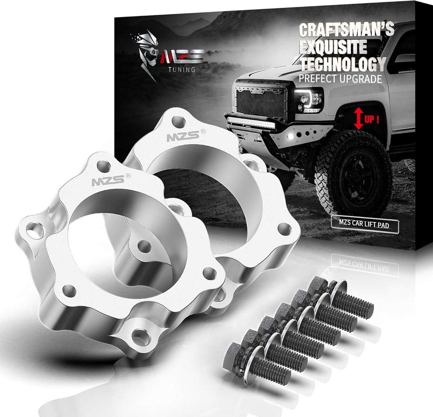 MZS 2.5 Inch Front Leveling Kit Lift Strut Spacers for Tacoma, 4Runner, and FJ Cruiser