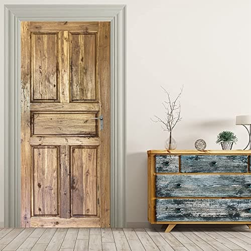 Viranda 3D Door Stickers Peel and Stick Murals Wooden Wall Decals SelfAdhesive Removable Waterproof PVC Pictures Poster for Bedroom Living Room Decoration 303x 787