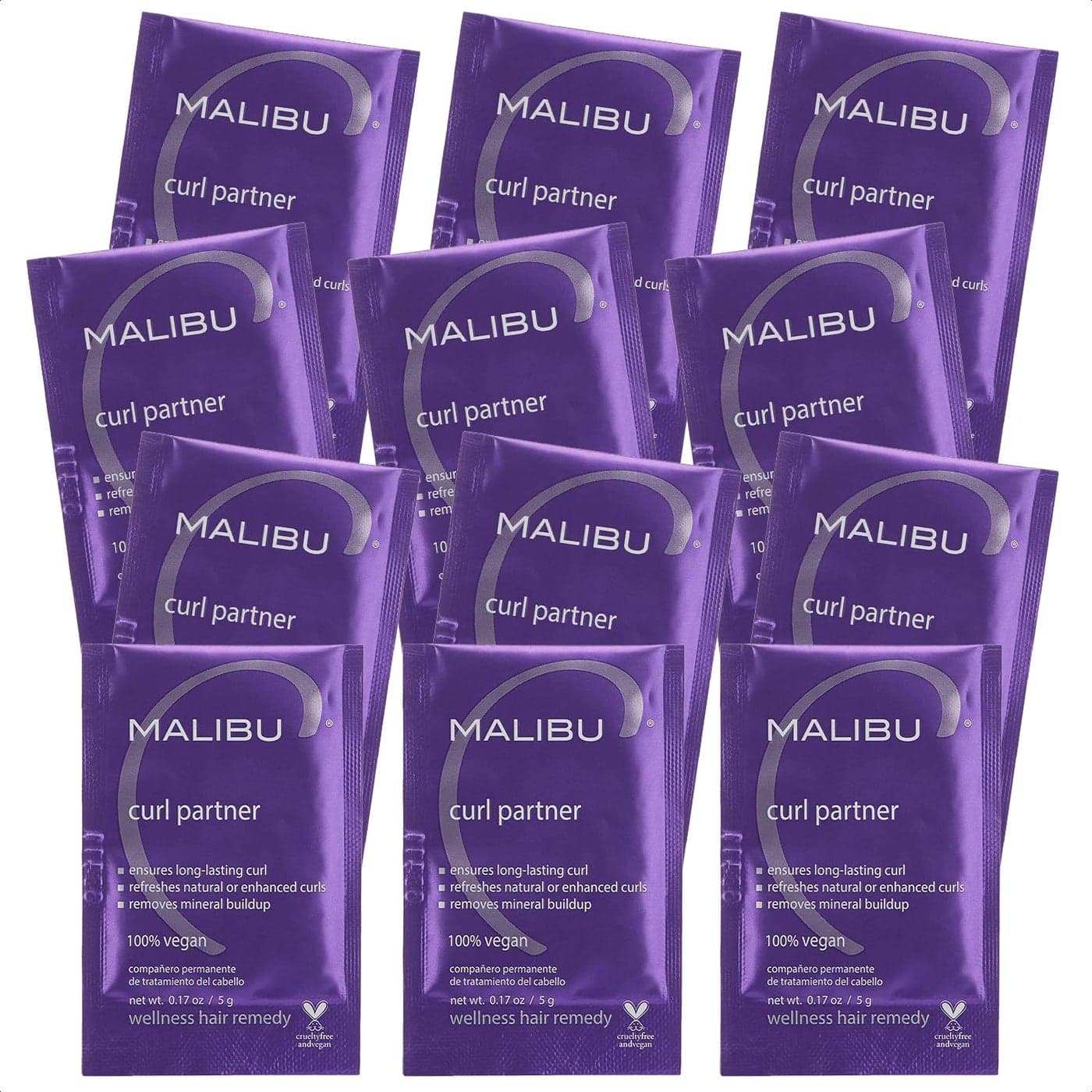 Malibu C Curl Partner Wellness Remedy 12 Packets Removes Mineral Build up for Healthier Bouncier Curly Hair Contains Gentle Antioxidants for Curly Hair Care
