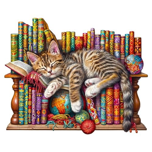 Jigfoxy Wooden Puzzles for Adults Cat Wood Puzzle for Adults Unique AnimalShaped Wooden Jigsaw Puzzle Christmas Thanksgiving Gifts for Puzzle Lovers Family and Friends M114 92in190pcs