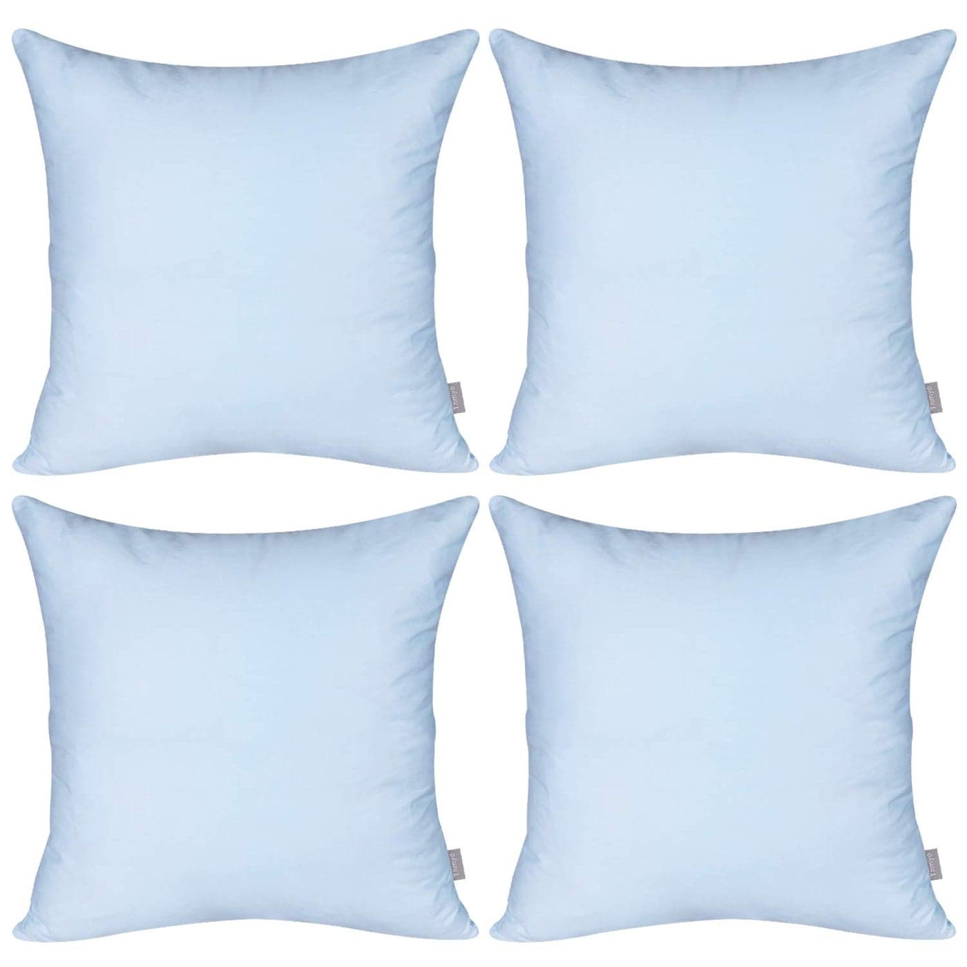 Thmyo 4Pack 100 Cotton Comfortable Solid Decorative Throw Pillow Case Square Cushion Cover Pillowcase Sublimation Blank Pillow Covers DIY Throw Pillowcase for Sofa18x18 inch 45x45cmLight Blue