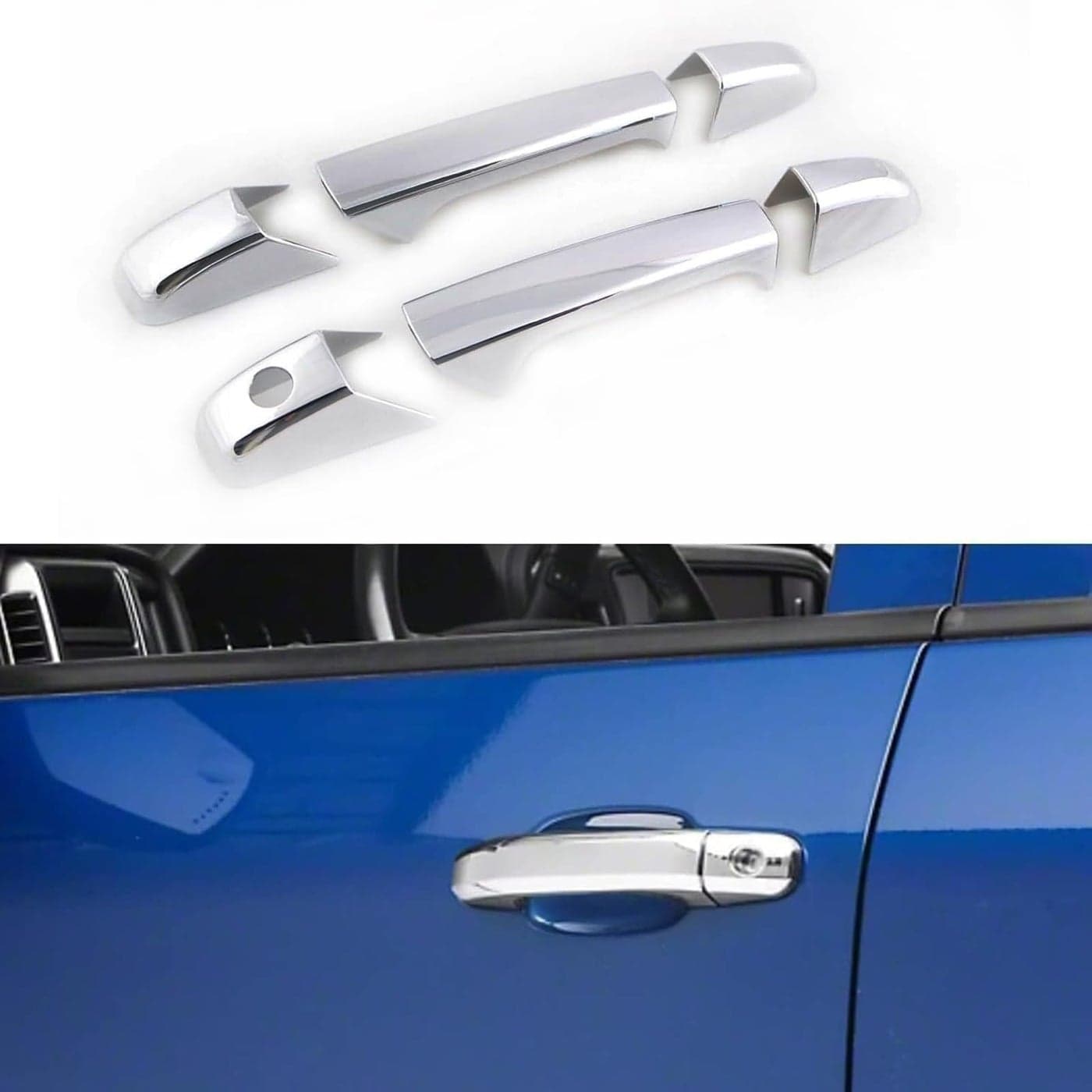 AUCERAMIC Chrome Door Handle Covers Compatible with 20072013 Chevy Silverado GMC Sierra 1500 2500HD 3500HD